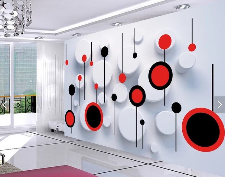 Фотообои флизелиновые абстракция для спальни/зала/кухни Разноцветные круги