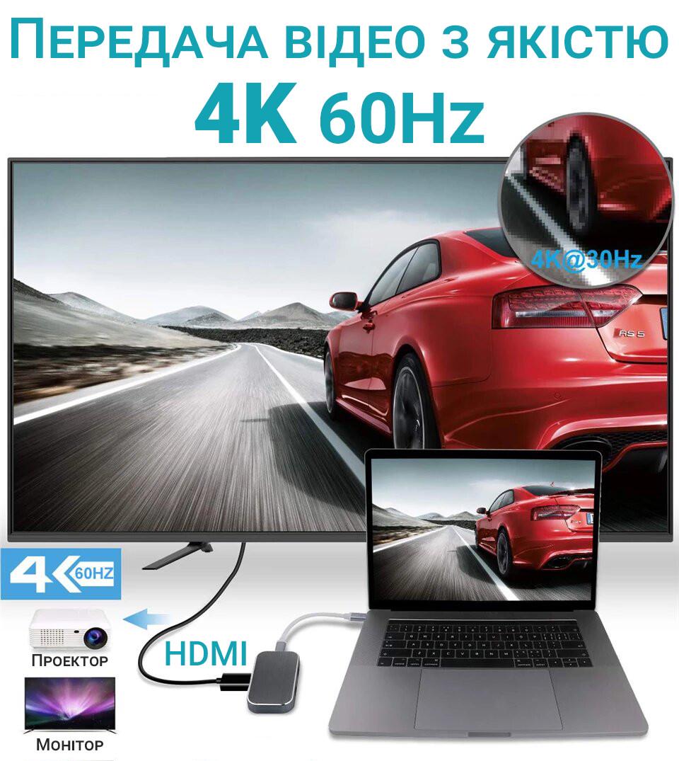 USB Type-C хаб-разветвитель Digital Lion MH-08 многопортовый концентратор 5в1 - фото 8