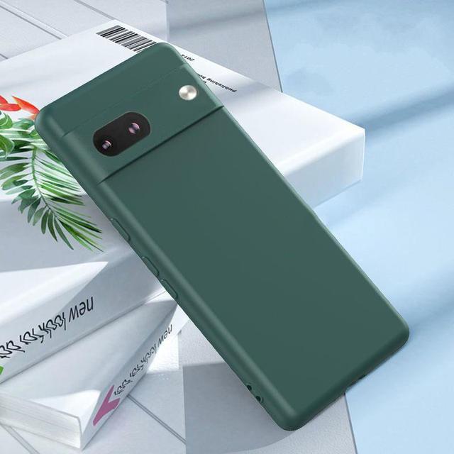 Силиконовый чехол для Google Pixel 7a (с микрофиброй внутри) зелёный - фото 1 Силиконовый чехол для Google Pixel 7a (с микрофиброй внутри) зелёный - фото 1