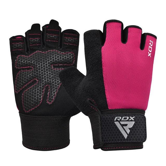 Рукавички для фітнесу RDX W1 HALF PLUS-M Pink (A-018131)