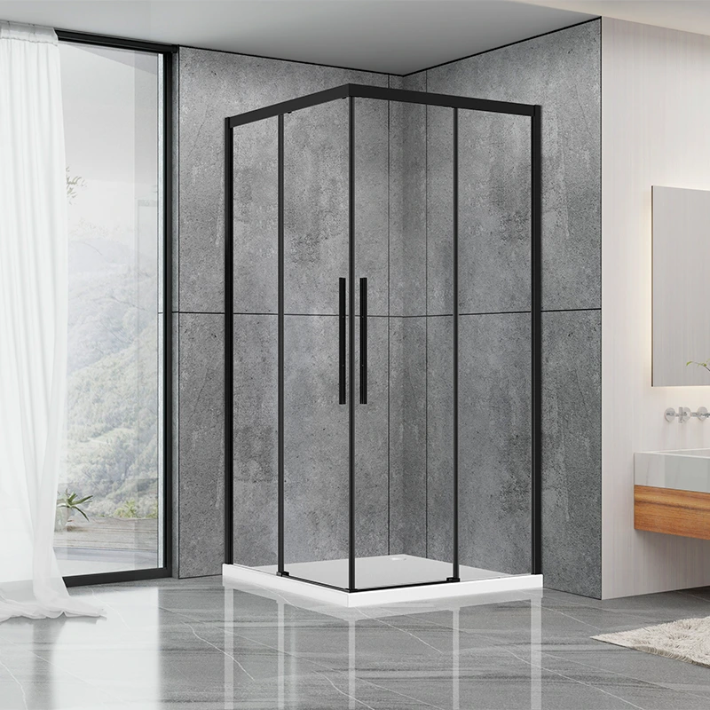 Душевая кабина Dusel DL194B двери раздвижные/прозрачное стекло 1000х1000 Black Matt (519412)