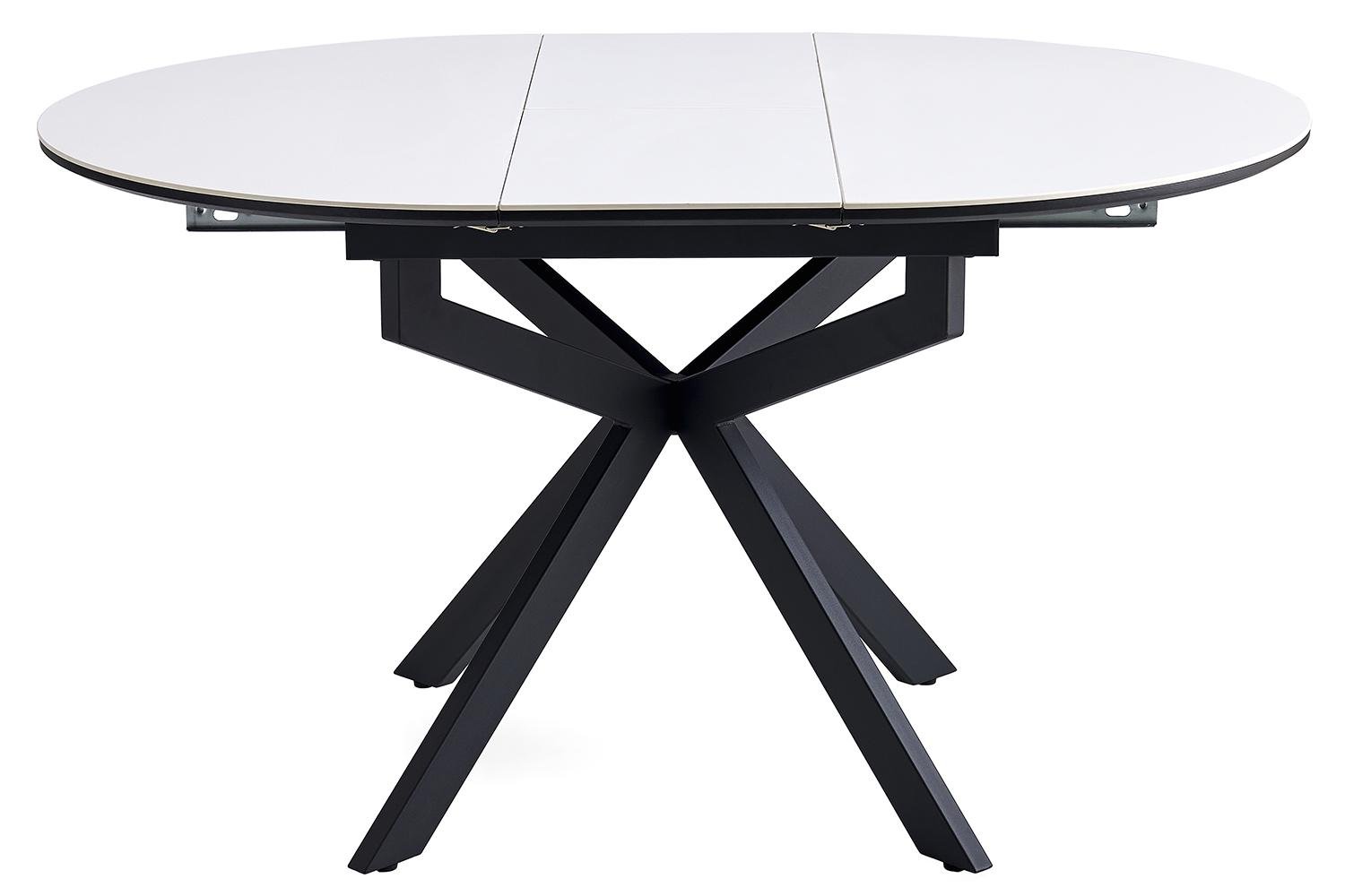 Стол обеденный Tilla раскладной 4-6 мест 105 см Pure white ceramic top black base (16208) - фото 4