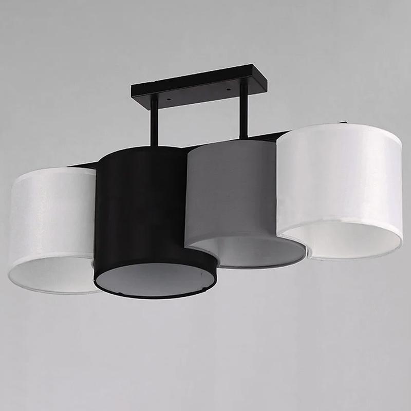 Люстра потолочная  с абажуром Light House NM-14308/4 BK WT на четыре лампы Черный