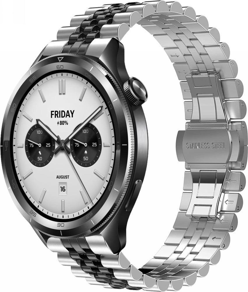 Браслет металлический Stech Line для Xiaomi Watch S4 47 мм Silver Black (40585-69)