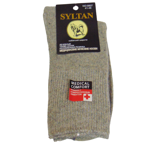 Носки термо медицинские Syltan 9807 с ослабленной резинкой собачья шерсть р. 41-46 Серый (1997101481)