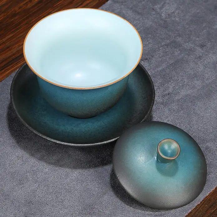 Гайвань для чая с крышкой керамическая 130 мл Синий сапфир (827) - фото 5 Гайвань для чая с крышкой керамическая 130 мл Синий сапфир (827) - фото 5