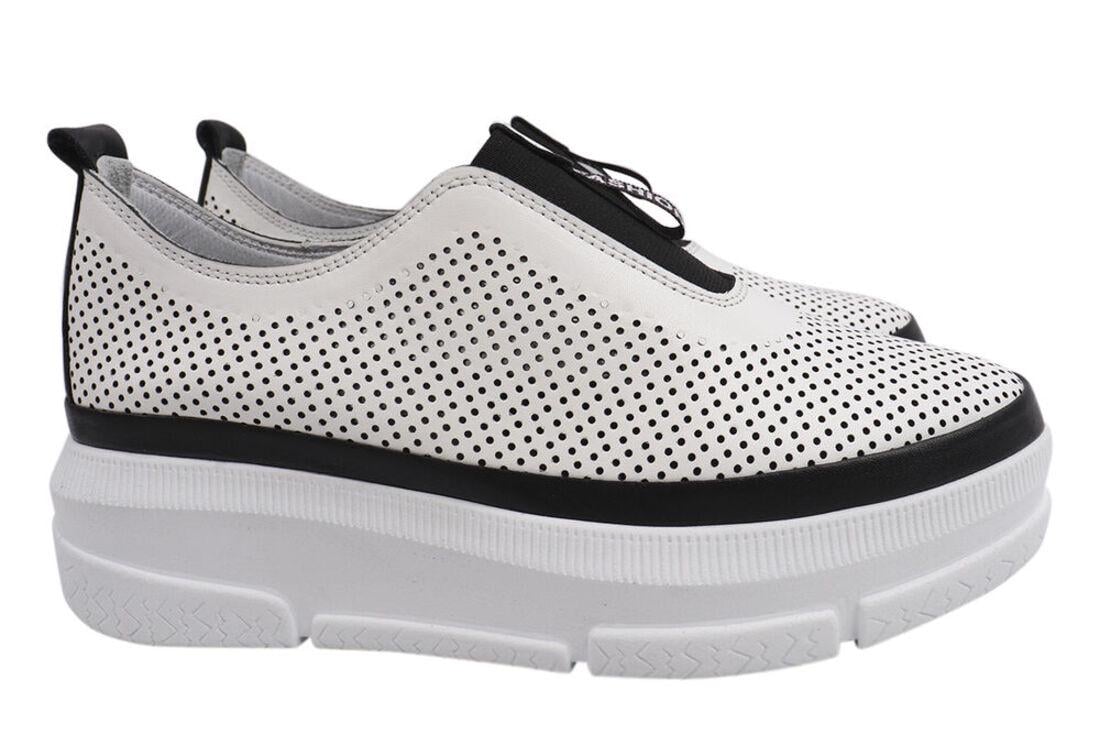 Кеды женские Guero из кожи на низком ходу р. 38 Белый (406-21LTCP)