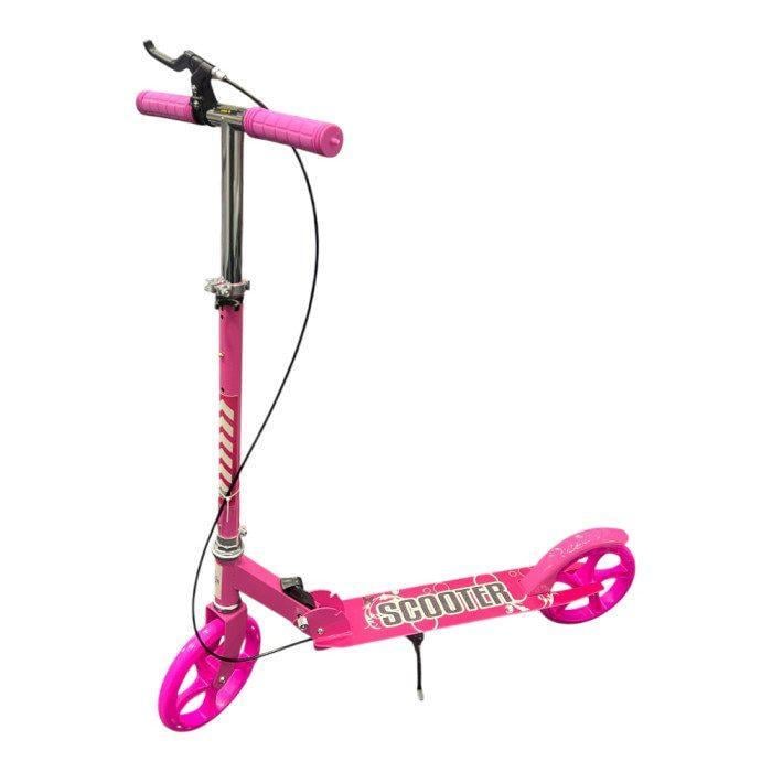 Самокат двухколесный с колесами PU 200 мм с тормозом Розовый (109pink)
