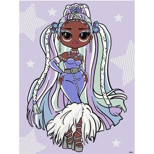 Картина за номерами зі стразами L.O.L. Surprise! O.M.G. Fashion show Lady Braids 30х40 см (2987478337)