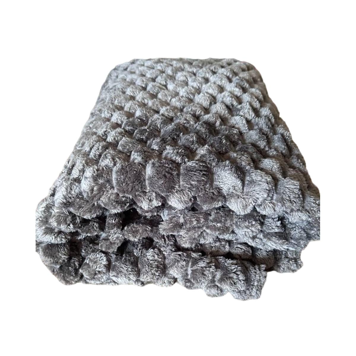 Плед Koloco 3D Узор Евро 200х230 см Графитовый (39561)