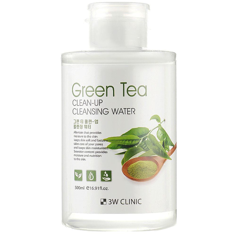 Вода міцелярна очищаюча 3W Clinic Green Tea Clean-Up Cleansing Water з екстактом алое 500 мл (2005776589)