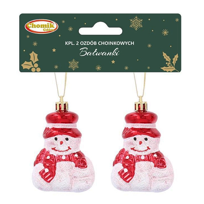 Набор новогодних подвесок Снеговик 7,5 см 2 шт. (43233) Набор новогодних подвесок Снеговик 7,5 см 2 шт. (43233)
