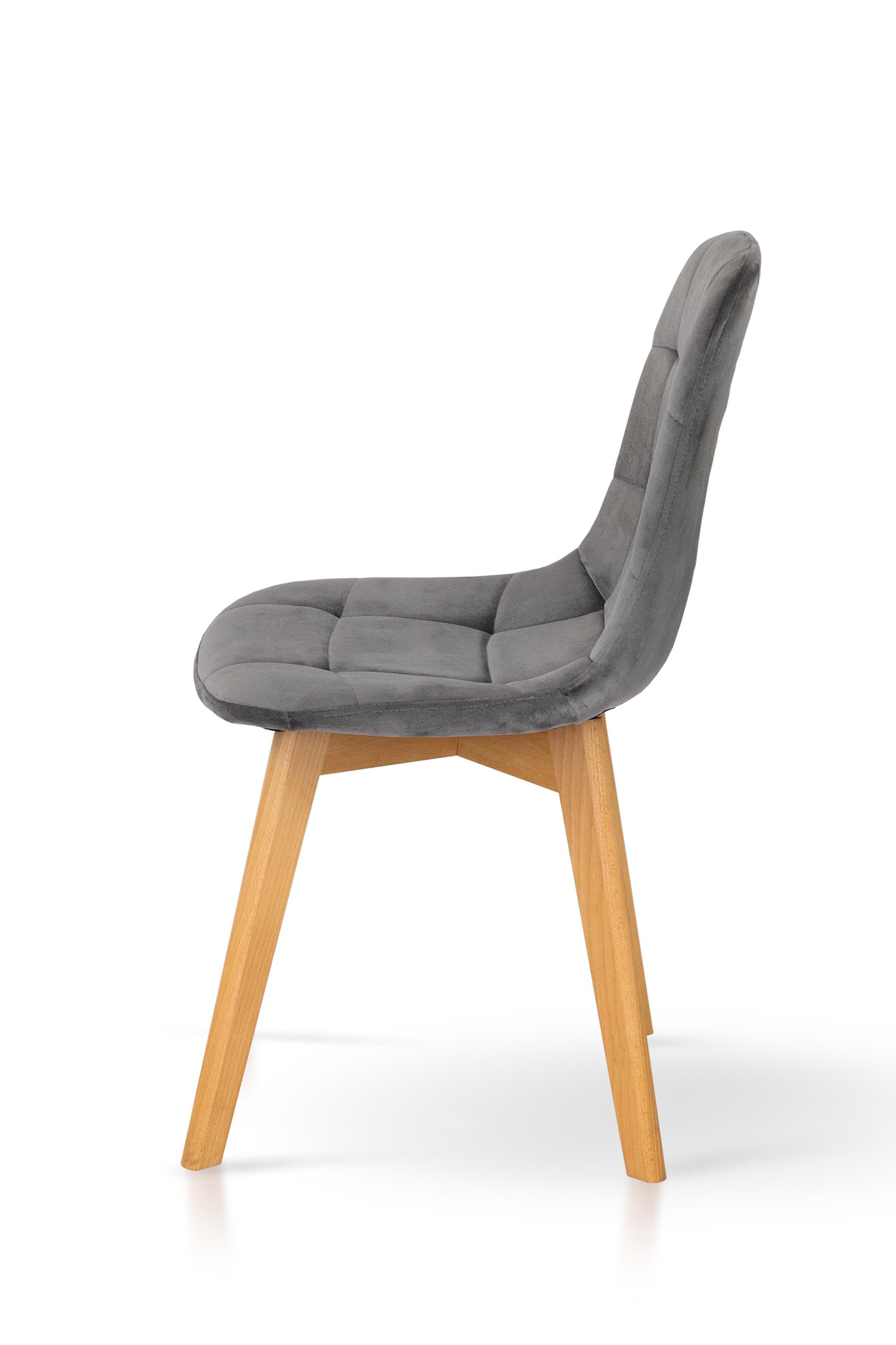 Стілець для кухні та вітальні Джастін Ірис велюр 460х840х500 мм Сірий (GAА0054929) - фото 2 Стілець для кухні та вітальні Джастін Ірис велюр 460х840х500 мм Сірий (GAА0054929) - фото 2