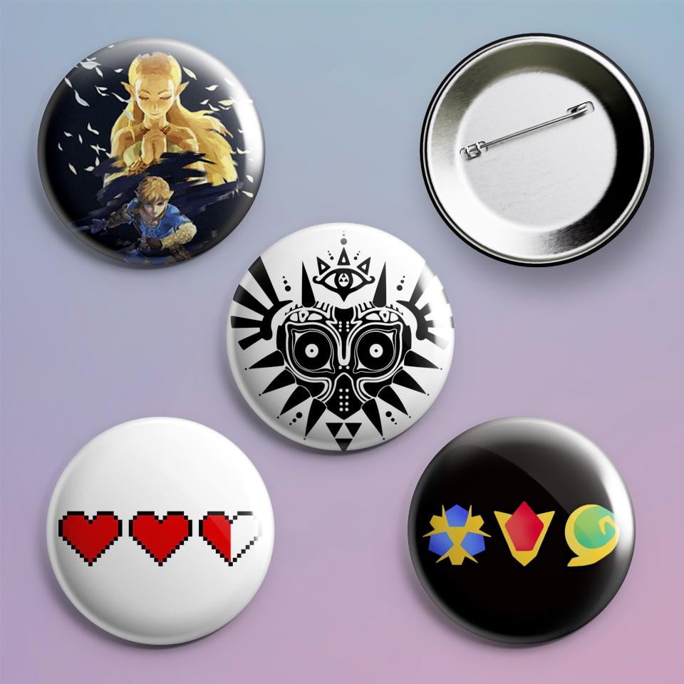 Значки на рюкзак с принтом игры The Legend of Zelda 4 шт.