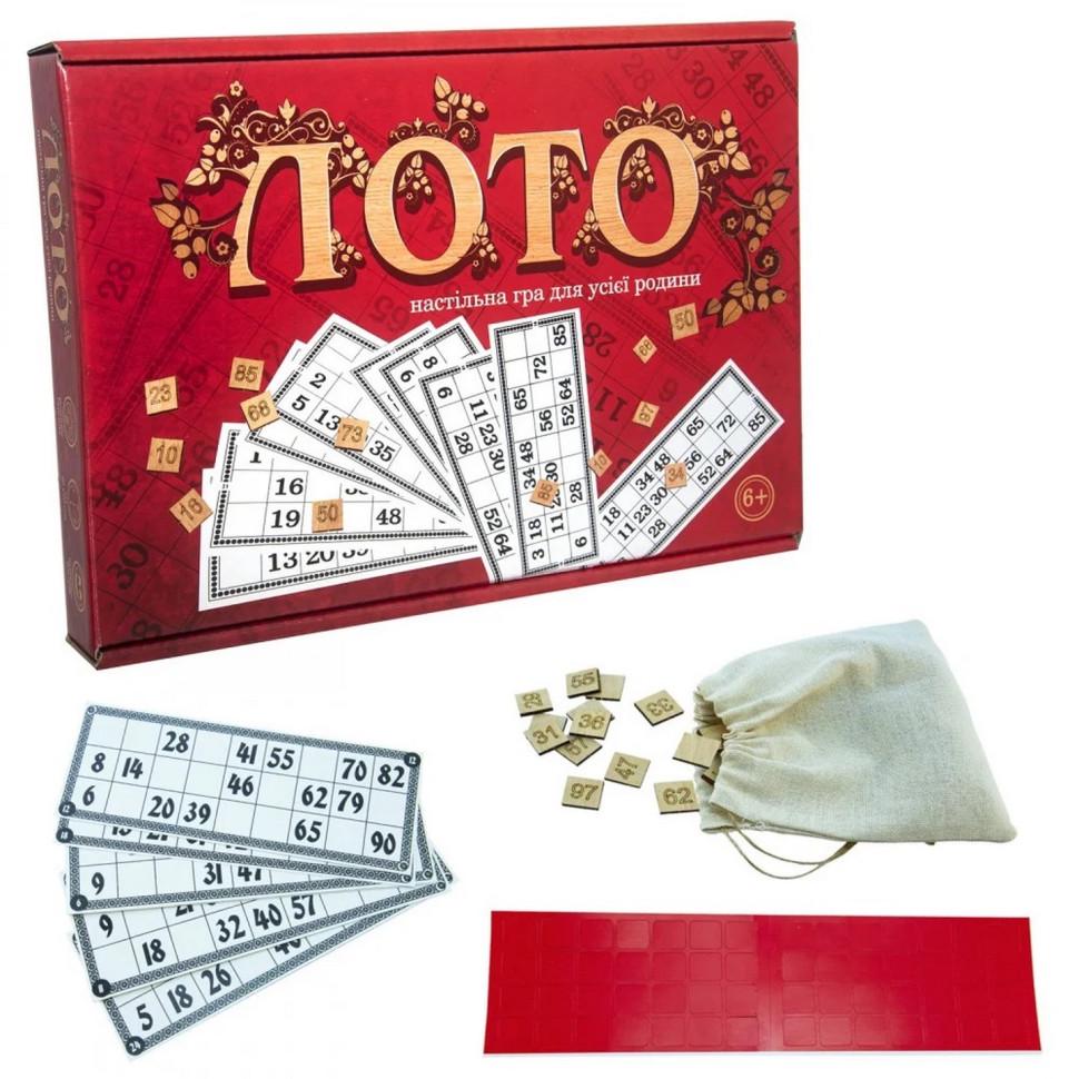 Настільна гра Strateg Лото 30656 з дерев'яними фішками (RLT32753)