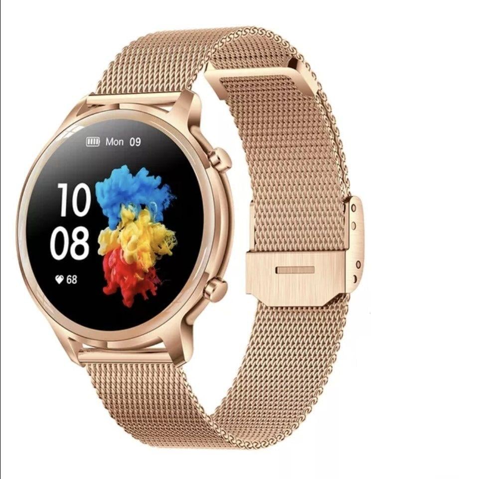 Смарт-годинник жіночий Lemfo T18 тонометр/пульсоксиметр 2 ремінці Gold