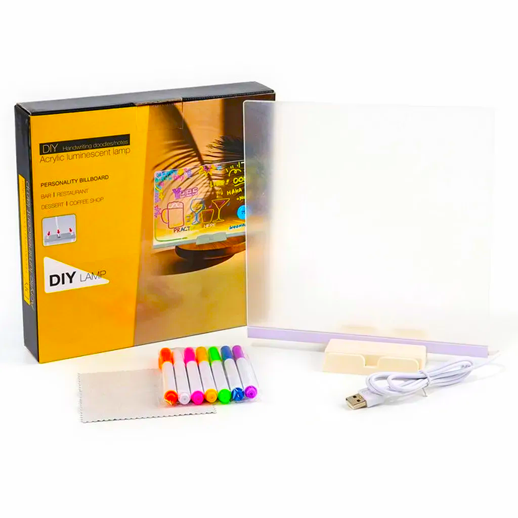 Ночник доска для заметок и рисования 15х15 см от USB (23457576202)