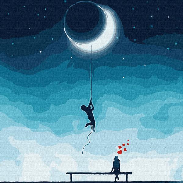 Картина по номерам Идейка Для тебя - луна с неба 50х50 см в термопакете (KHO5042)