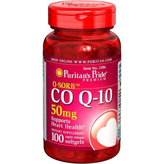 Коензим Puritan's Pride Q-Sorb Co Q-10 50 мг 100 Softgels