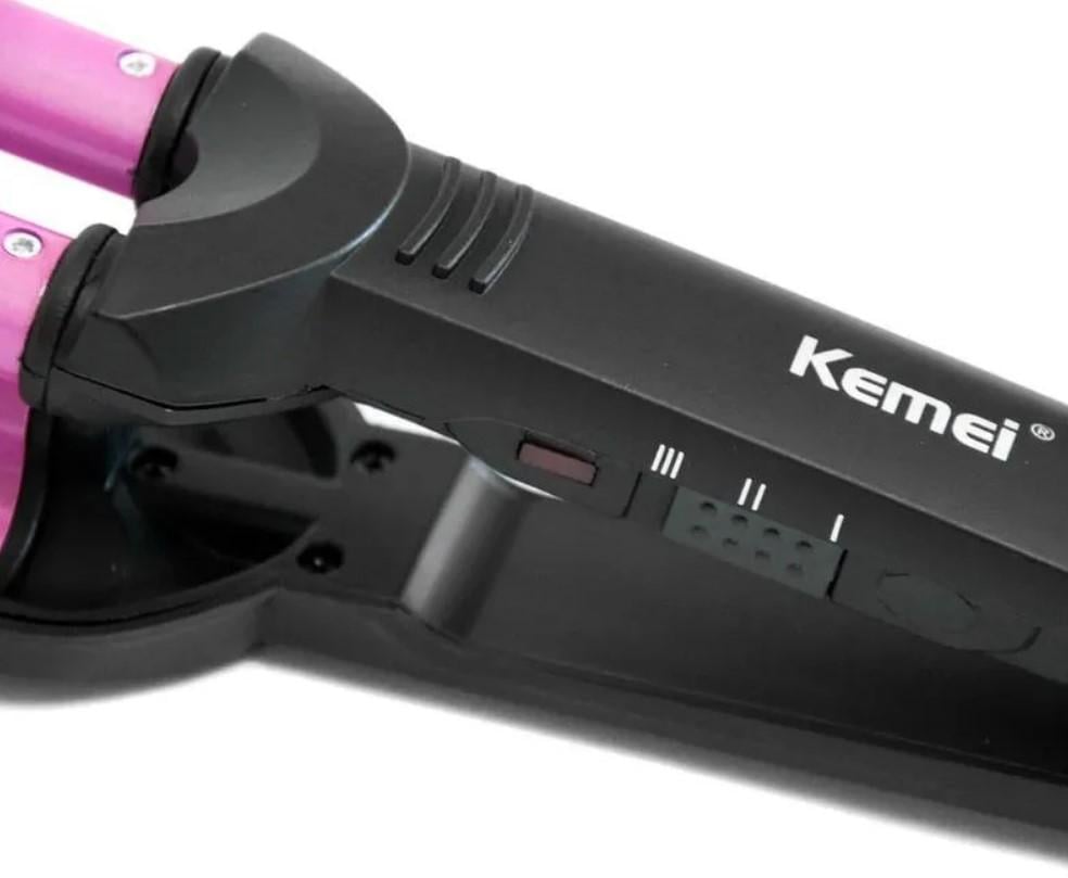 Плойка потрійна Kemei JFQ-KM-2022 керамічна 45 Вт Рожевий (2390000000) - фото 7 Плойка потрійна Kemei JFQ-KM-2022 керамічна 45 Вт Рожевий (2390000000) - фото 7