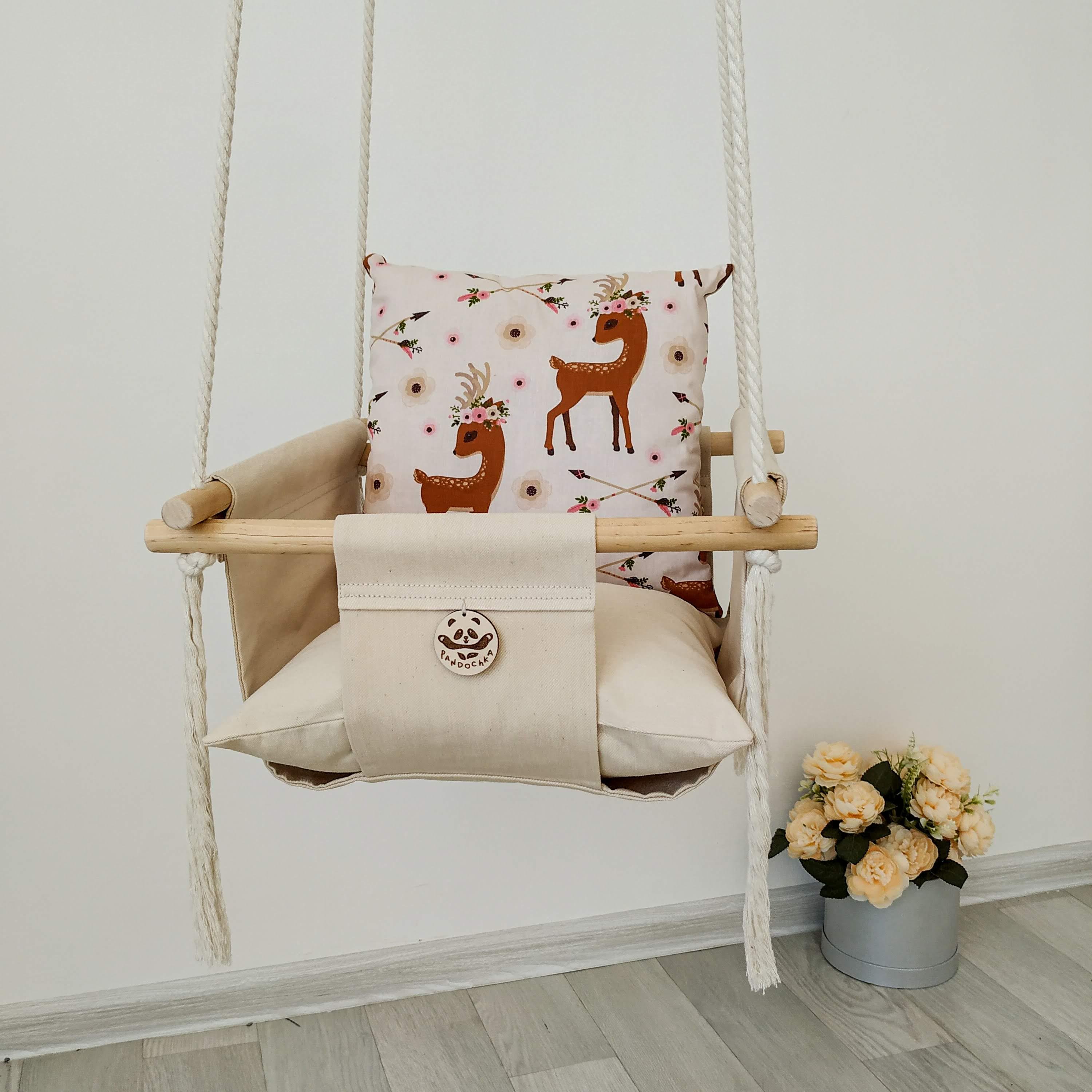 Тканинна дитяча гойдалка 40х40 см Олені (17850386-De)