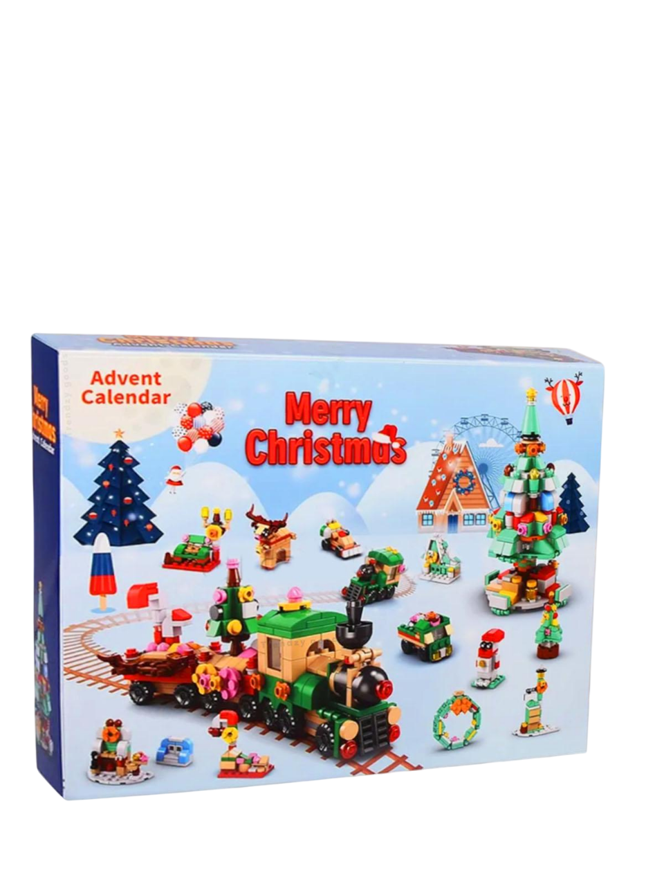 Адвент-календар Новорічна Ялинка та Різдвяний потяг на 544 деталі на 12 віконець та 12 моделей (29823963)