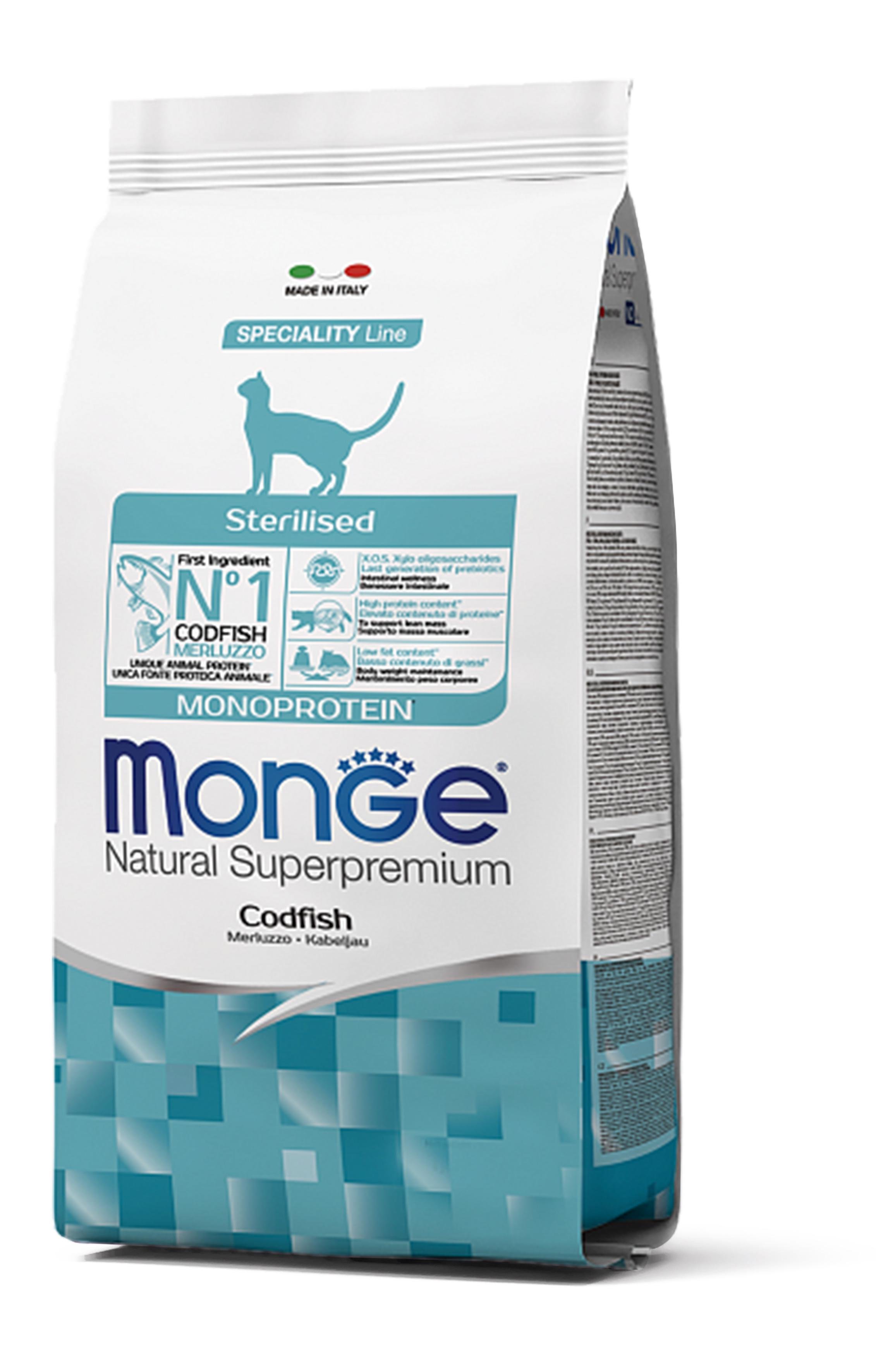 Корм сухой Monge Cat Sterilised с щепой 1,5 кг