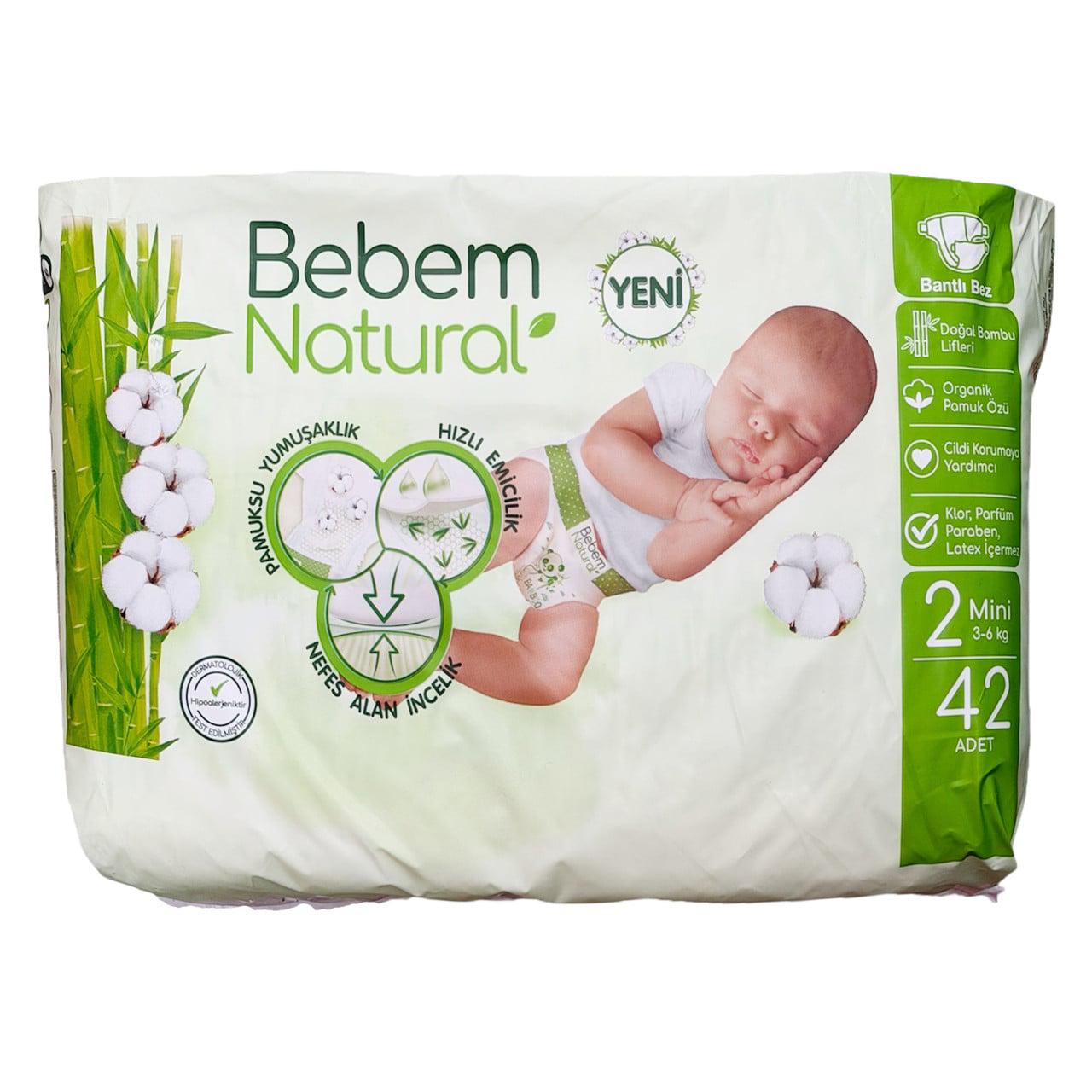 Підгузки Bebem Natural 2 Mini 3-6 кг 42 шт. (id_14839)