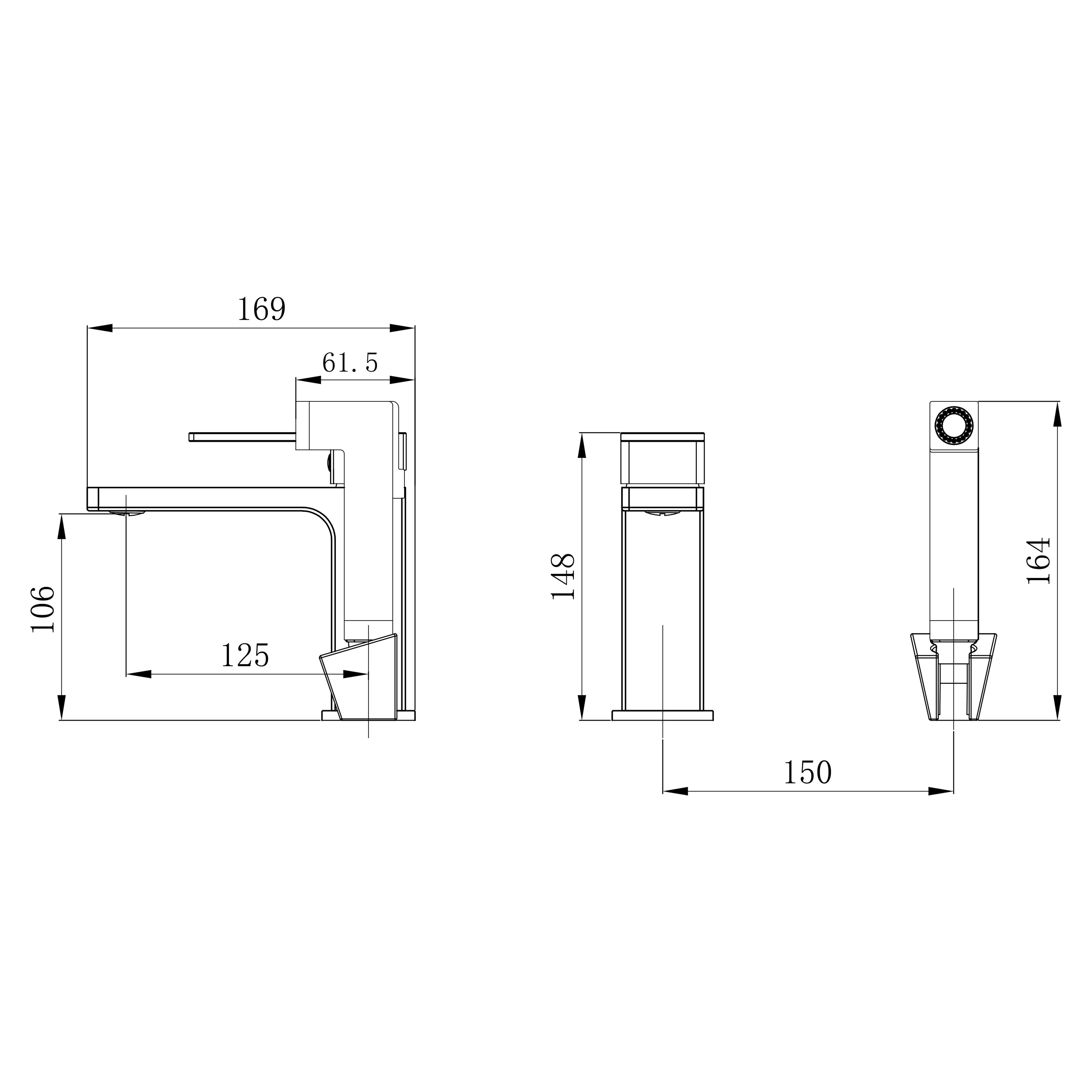 Смеситель для раковины с гигиеническим душем Qtap Gemini QTGEM272BLM45690 Black Matt (SD00051814) - фото 2