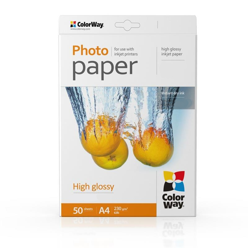 Фотобумага глянцевая ColorWay A4 230 г/м² 50 листов (PG230050A4)