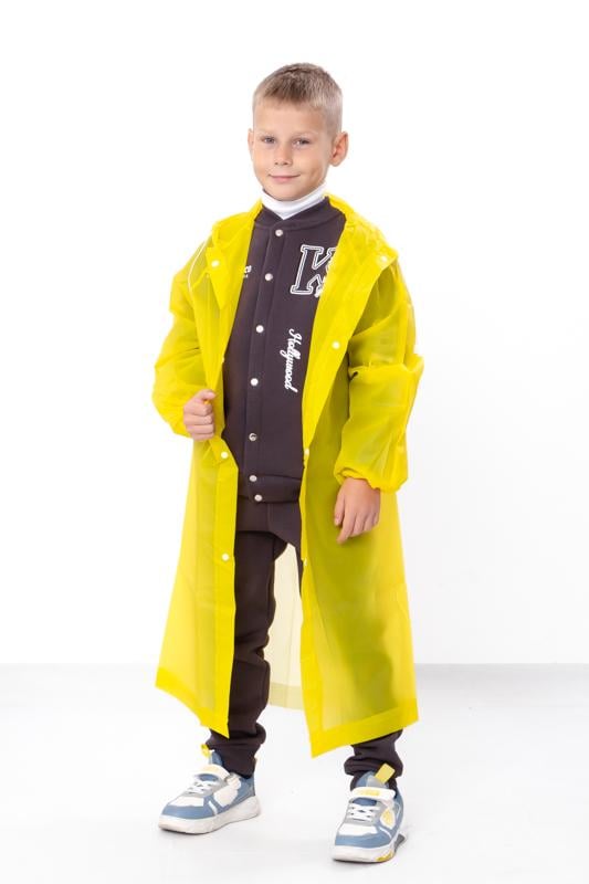Дощовик дитячий унісекс з капюшоном однотонний Носи Своє 110х50 см Жовтий (16053)