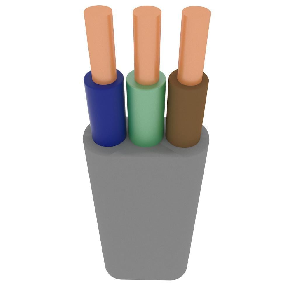 Кабель медный плоский ЗЗКМ ВВГ-П 3х1,5 мм2 Серый (28164689)