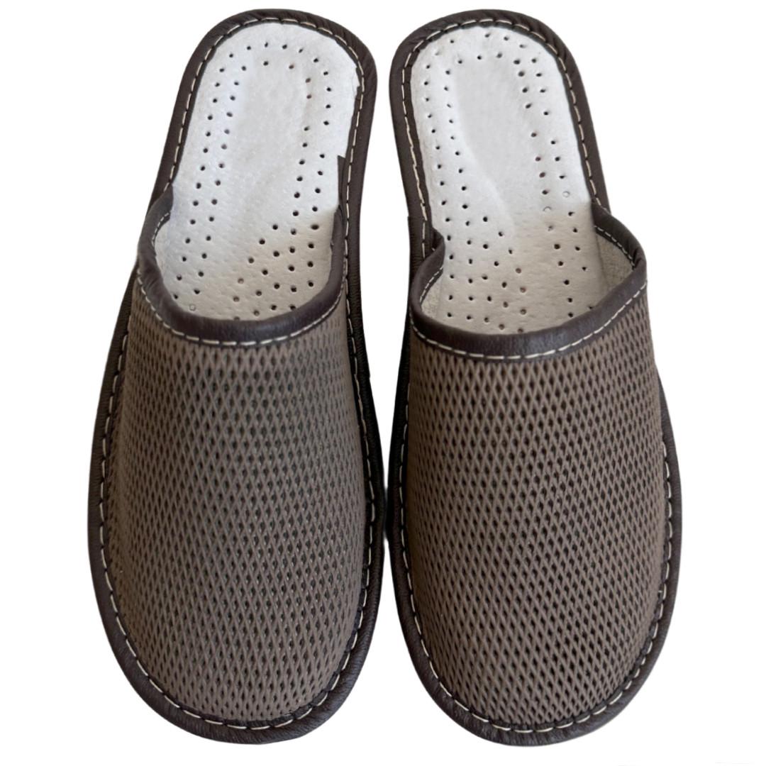 Женские комнатные тапочки натуральная кожа р. 39 Коричневый (2595521920)