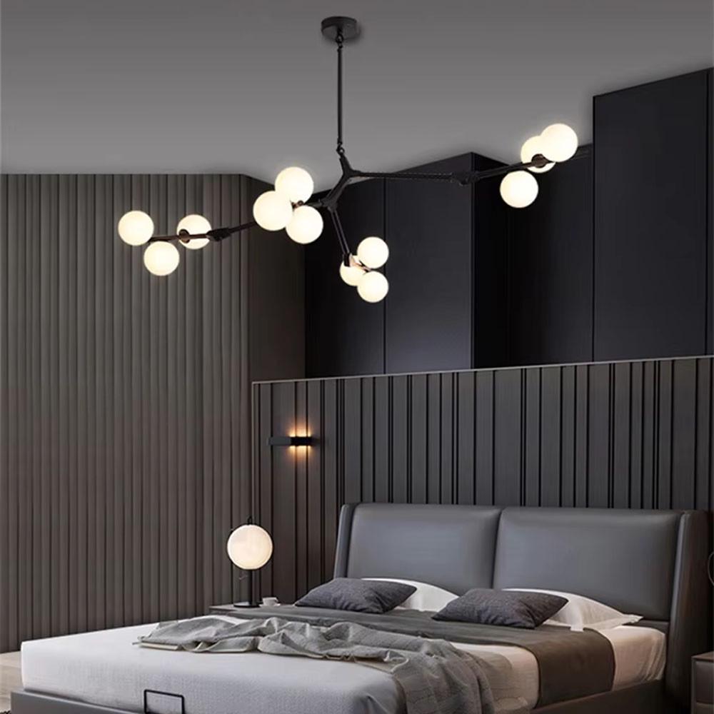 Люстра з 12 білими плафонами 105х70 см Чорний (BM 64/12 BK/WT) - фото 2 Люстра з 12 білими плафонами 105х70 см Чорний (BM 64/12 BK/WT) - фото 2