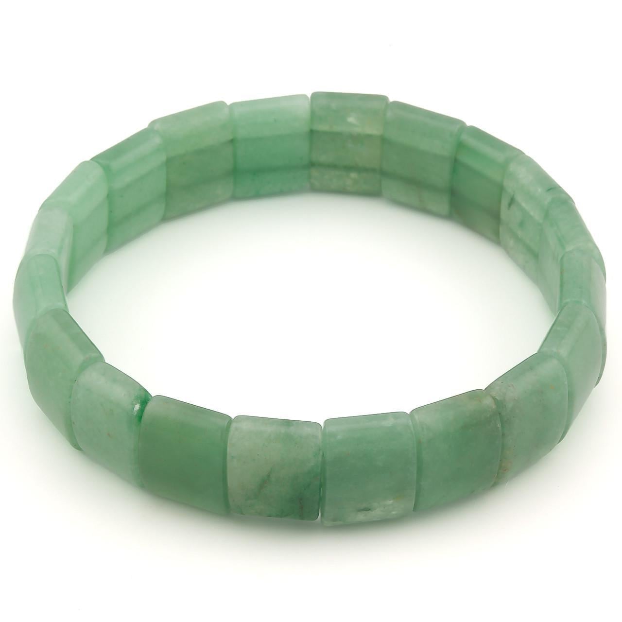 Браслет прямоугольное звено Нефрит 15х10х6 мм 20 см 1 шт. (НК1509б30)