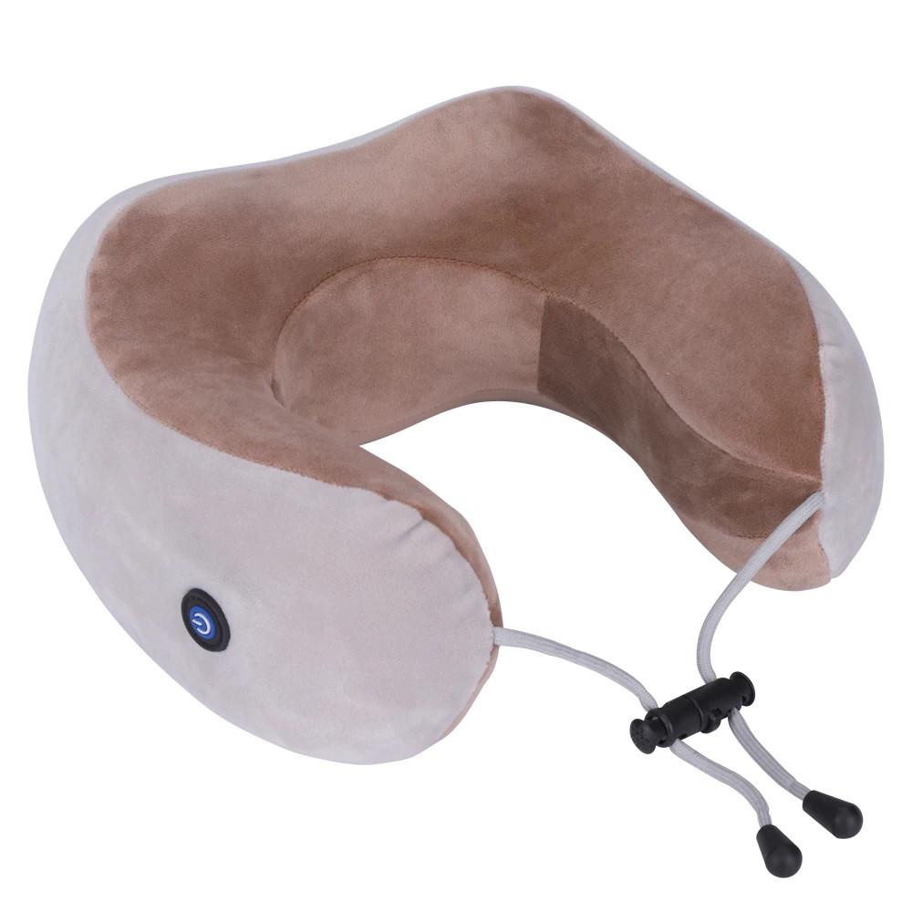 Массажная подушка для шеи U-Shaped Massage Pillow Silver Brown (kz031)