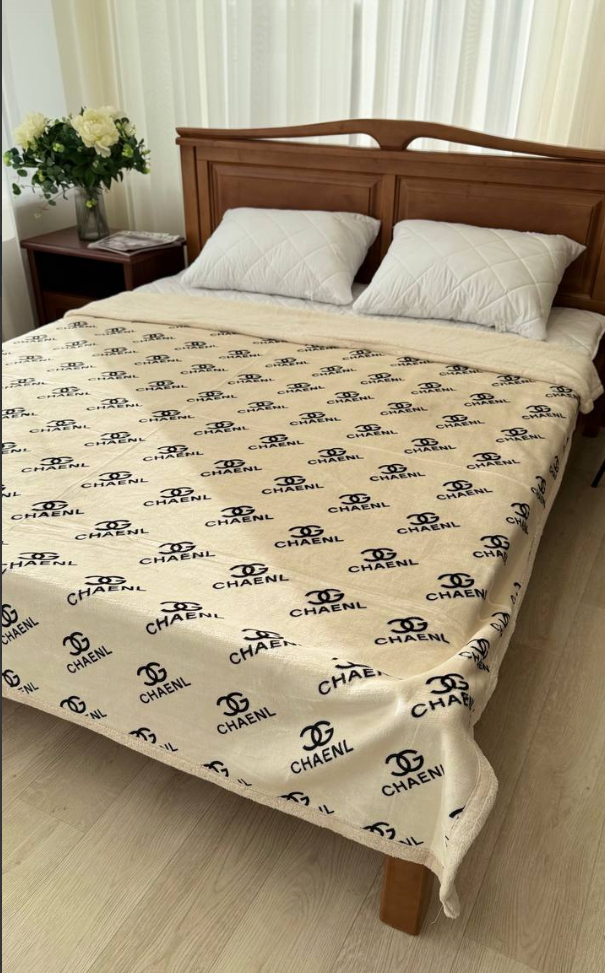 Покрывало двухстороннее на овчине 200x230 см Желтый