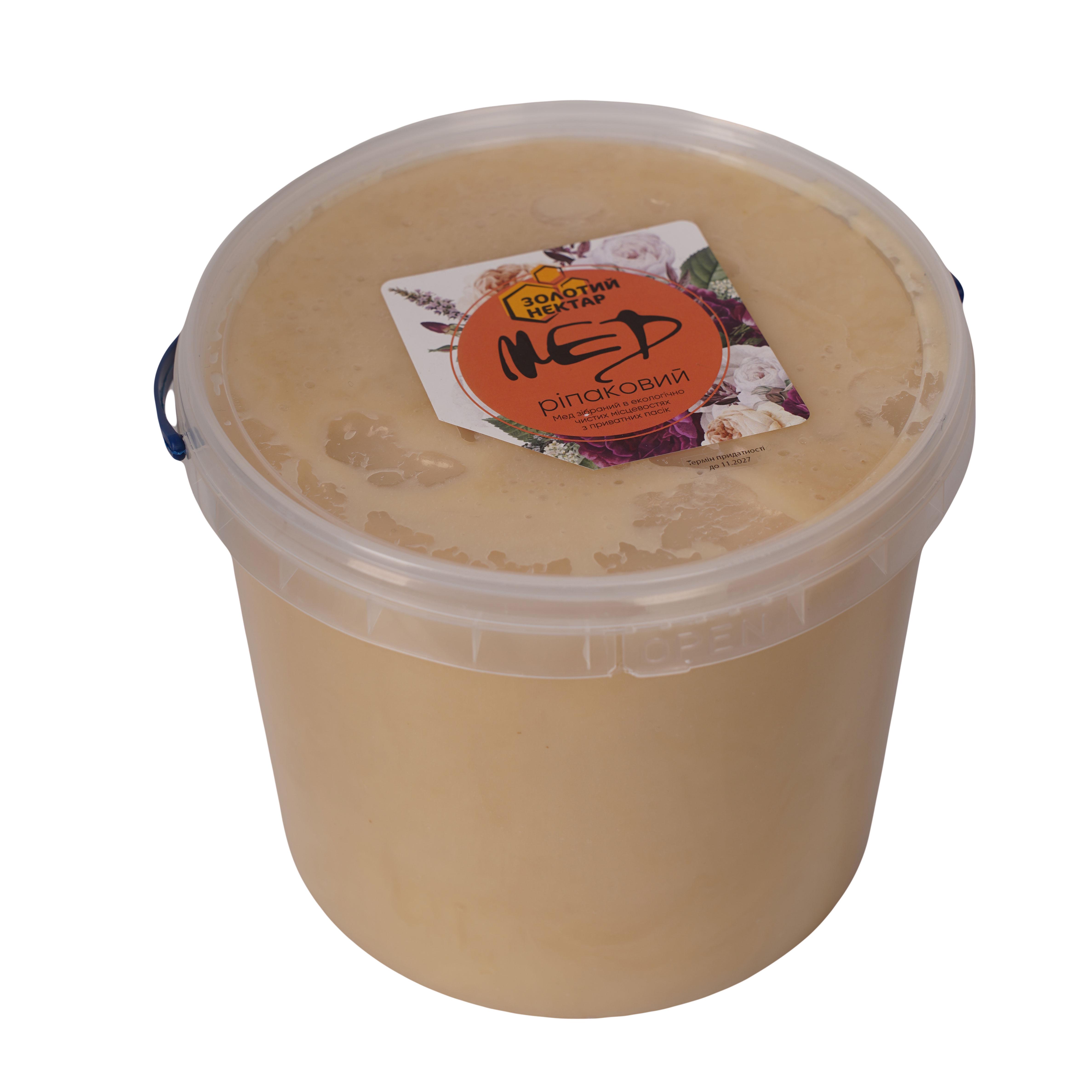 Мед рапсовый натуральный пчелиный Золотой Нектар в ведре 14 кг 10 л