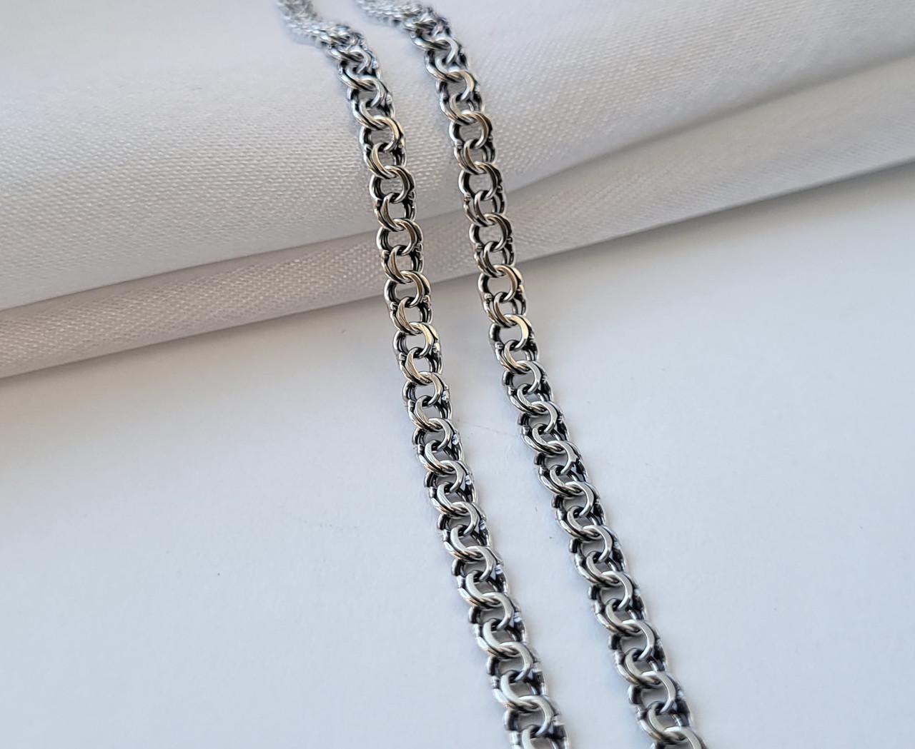 Серебряная цепочка Бисмарк 50 см 925 пробы 7,20 г 1055/3ч Черный