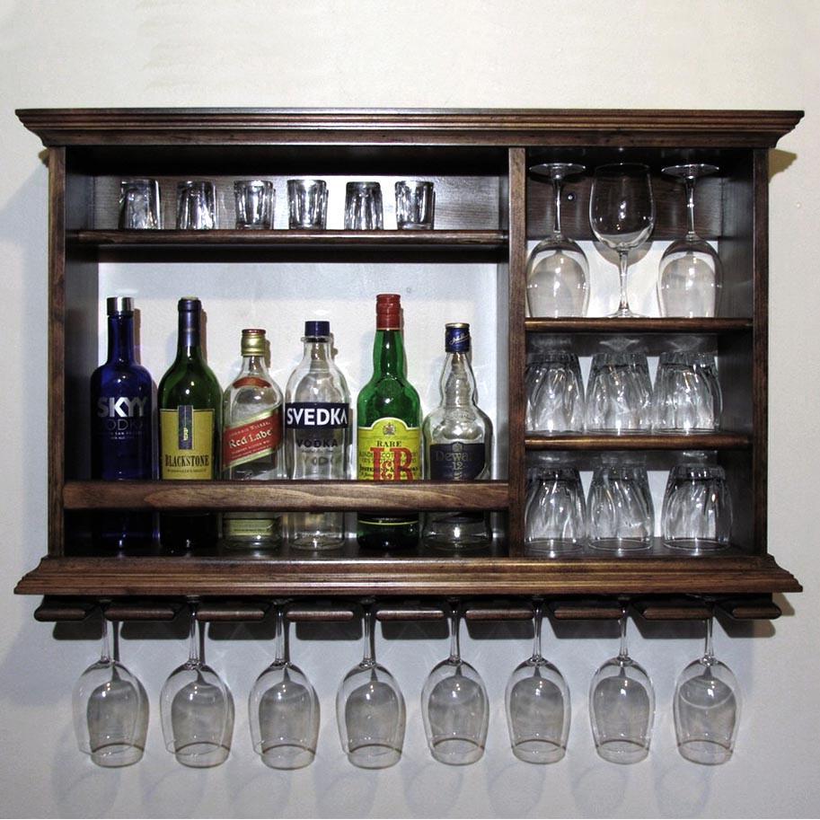 Полка для вина настенная из дерева Казава Капучино (ПНК-024409)