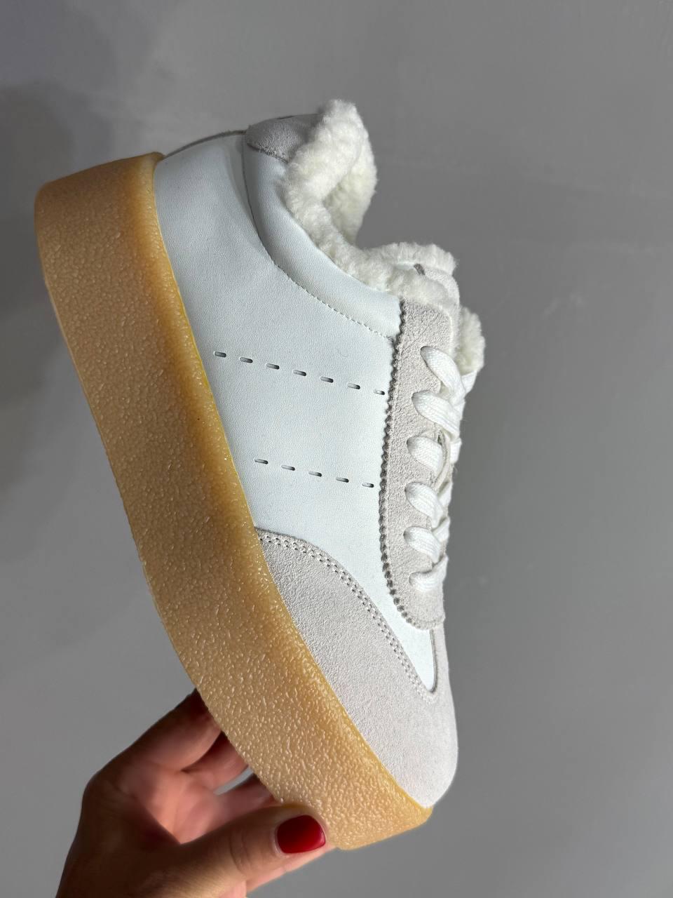 Кеды женские Hengji 632-23 утепленные кожаные с замшей на меху р. 41 Белый (5385) - фото 5 Кеды женские Hengji 632-23 утепленные кожаные с замшей на меху р. 41 Белый (5385) - фото 5