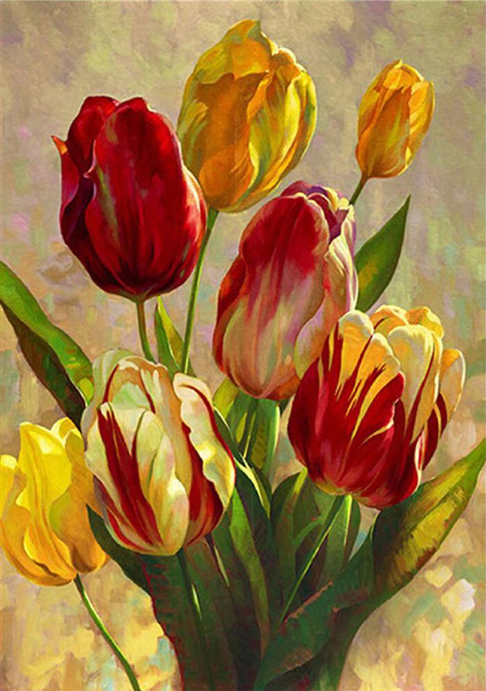 Алмазная мозаика Emerald Craft Двухцветные тюльпаны 30x40 см (23242)