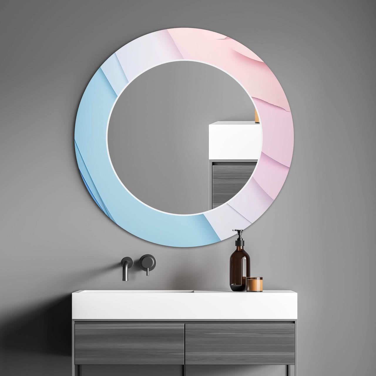 Зеркало на стену NovellaPrint с рисунком волны круглое 60 см (2017.2) Зеркало на стену NovellaPrint с рисунком волны круглое 60 см (2017.2)