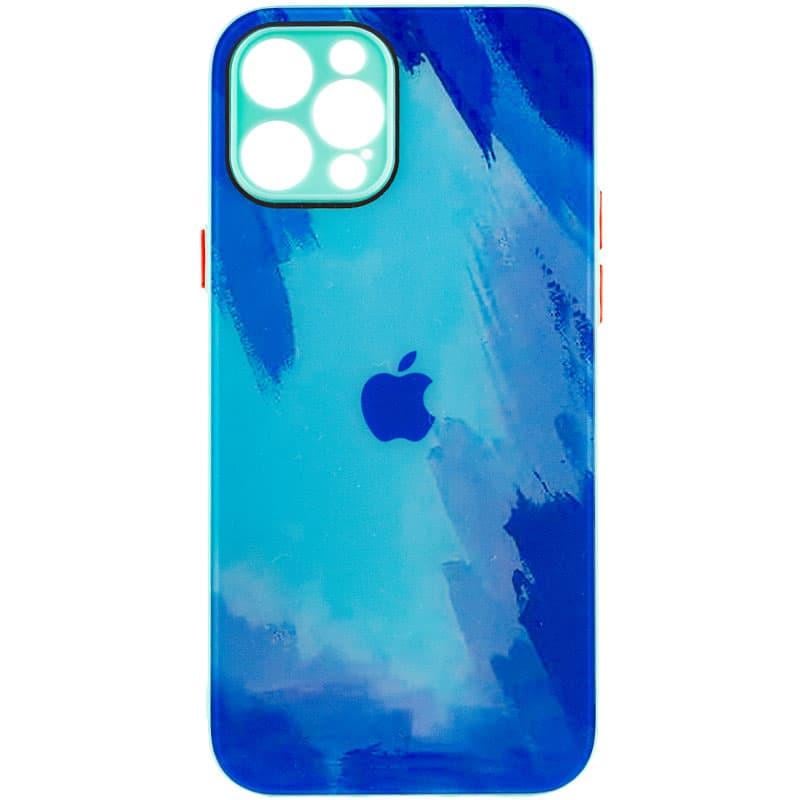 Противоударный чехол TPU+Glass Impasto abstract для Apple iPhone 12 Pro Max 6.7" Blue