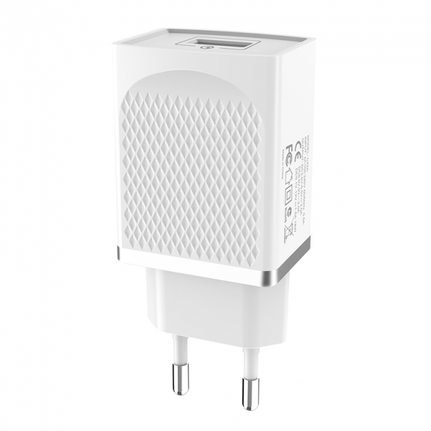 Зарядний пристрій Hoco Vast C42A 1USB 5 V 3 А 18 W QC3,0 White (537630)