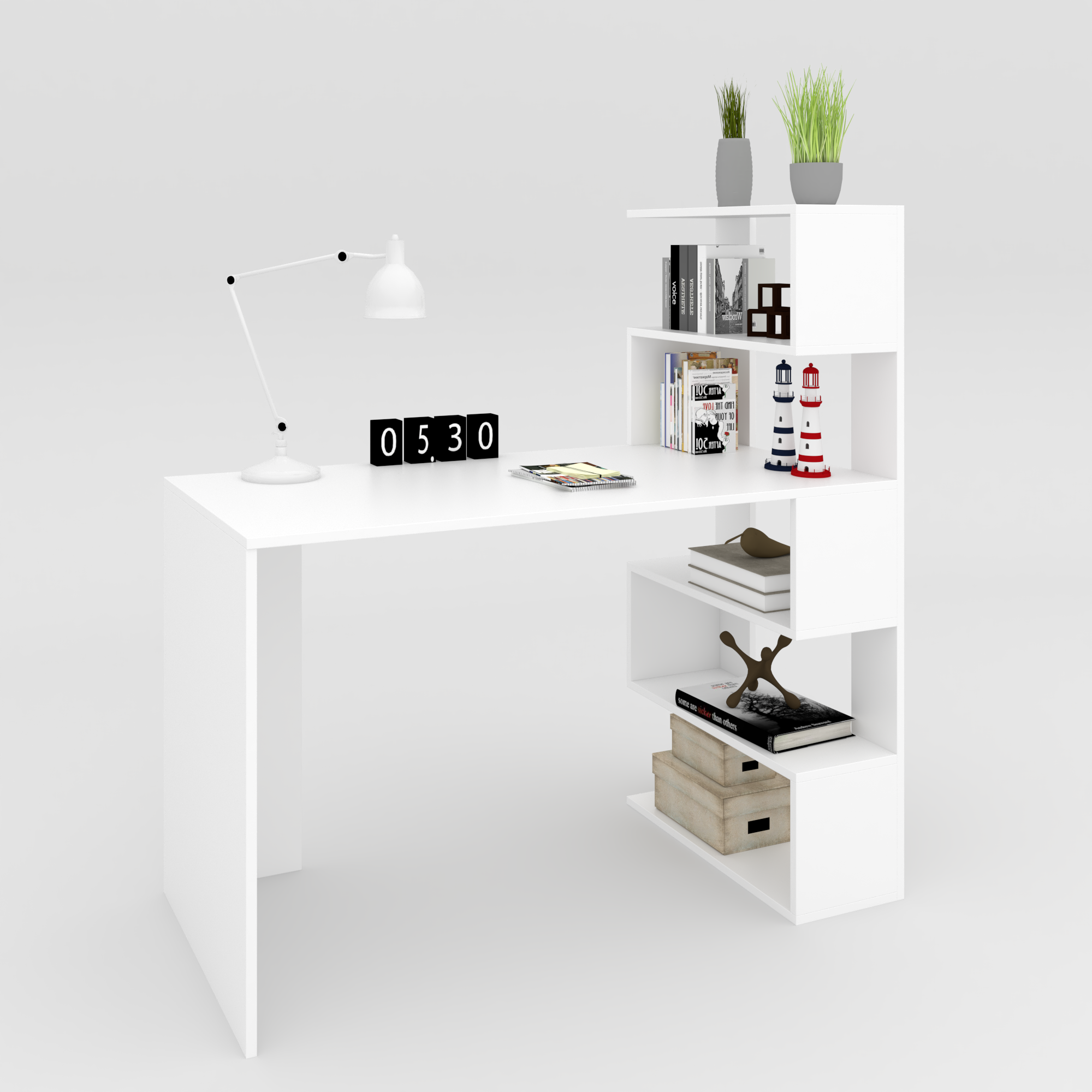 Письмовий стіл Open shelf ЛДСП 1200х745х550 мм Білий