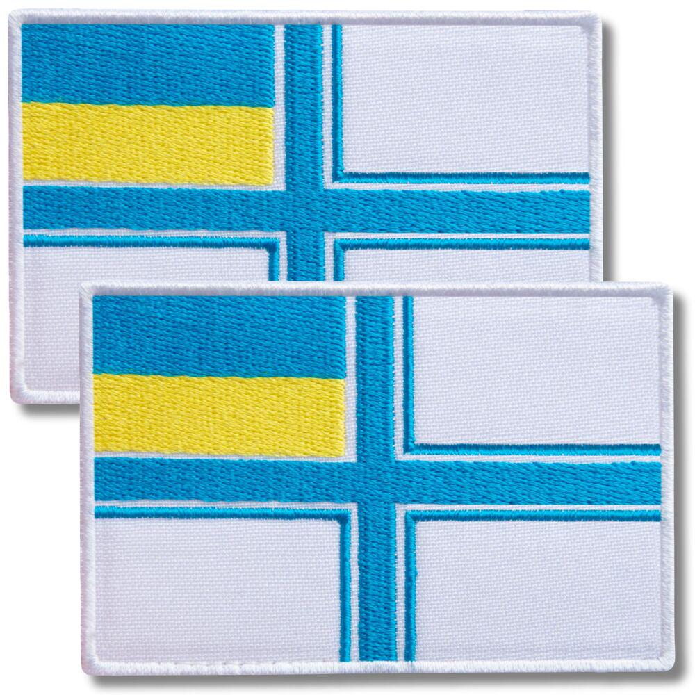 Набор шевронов на липучке Флаг ВМС Украины 9х6 см 2 шт. (25495)