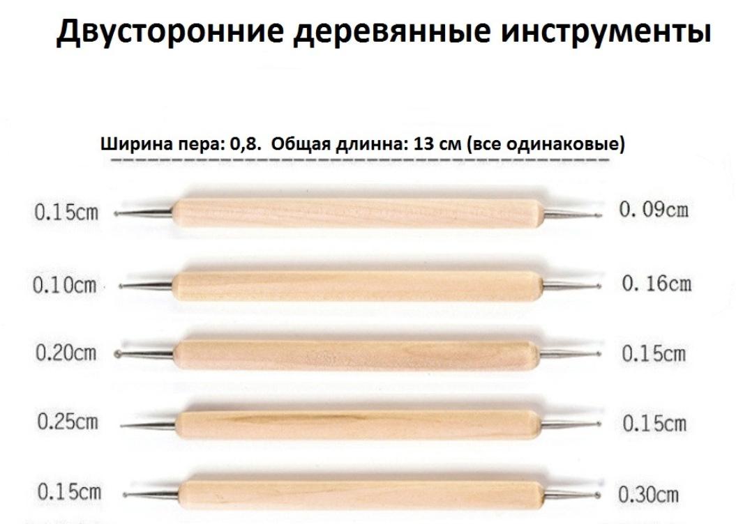 Набір двосторонніх дерев'яних інструментів для роботи з полімерною глиною 36 шт. (14769895) - фото 4