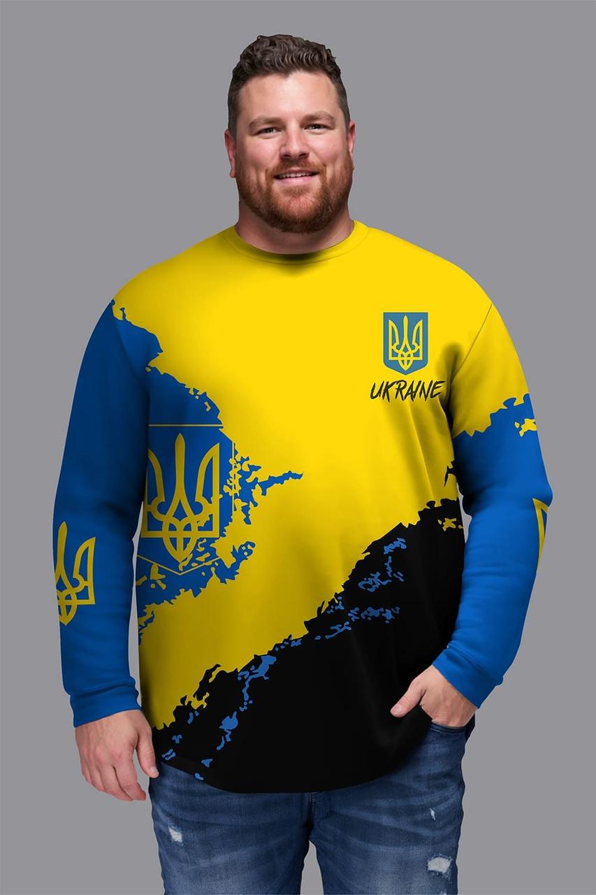 Світшот чоловічий Хіт батал 5XL Синій/Жовтий (50089) - фото 1