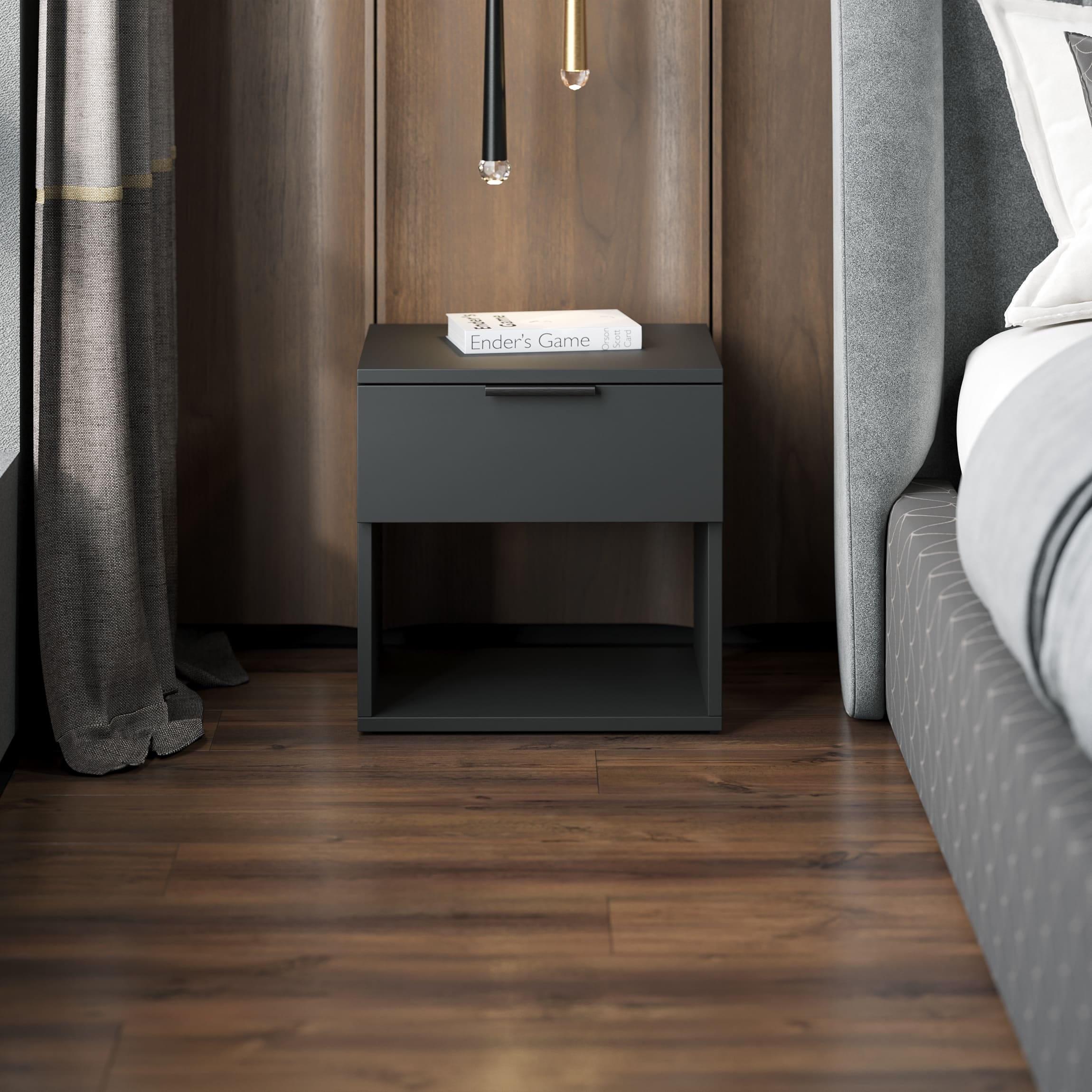 Тумба прикроватная с открытой полкой Черный (380606)